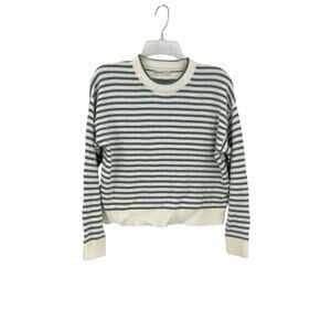 Marine Layer Suki Crewneck Sweater Topaz Stripe Size XS